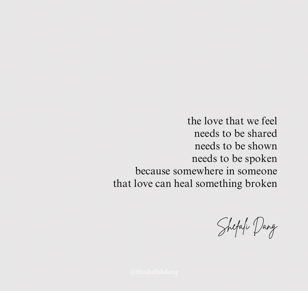 We know our words have the power to change lives, so why not for the better? Why not be the person who said that one kind word that made such a big impact in someone’s life?All we need to do is show the love we feel, to speak words of kindness, to speak with kindness. It’s really that simple. ✨[ love , quotes , poetry , kindness , author , poetry book , kindness matters, Shefali Dang, Poet, Author, Writer ]#shefalidang #blushbook #kindnessmatters #kindwords #bekind #kindness #author #selfpublished #bookwriter #thoughtoftheday #healingquotes by @theshefalidang