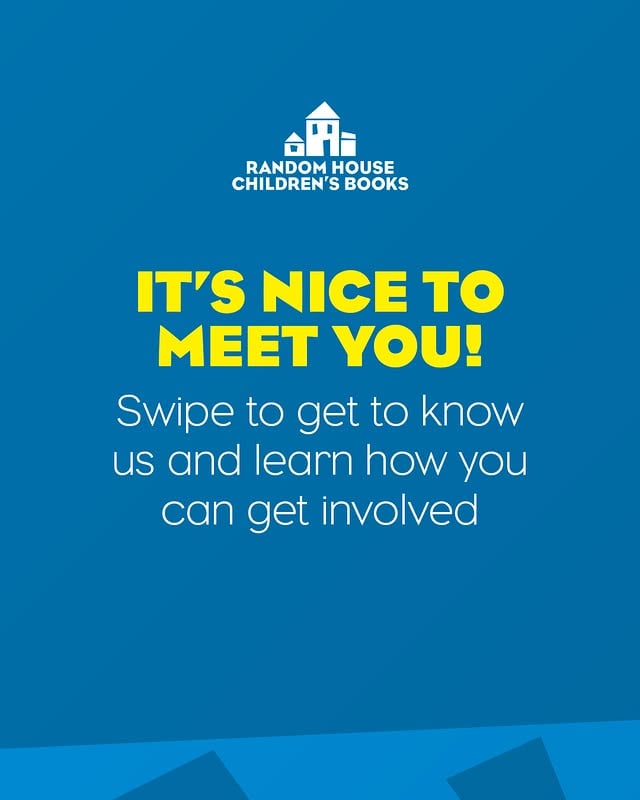 Hi there! 👋We thought it was about time to reintroduce ourselves and everything we have to offer. We're @randomhousekids, a division of @penguinrandomhouse, and we publish books for kids of all ages! 💙Swipe 👉 to learn how you can get involved and stay connected by receiving tailored recommendations, joining our influencer program, and following our friends @getunderlined, @loveunderlined, and @rhcbteacherslirarians. Happy reading! 📚 by @randomhousekids