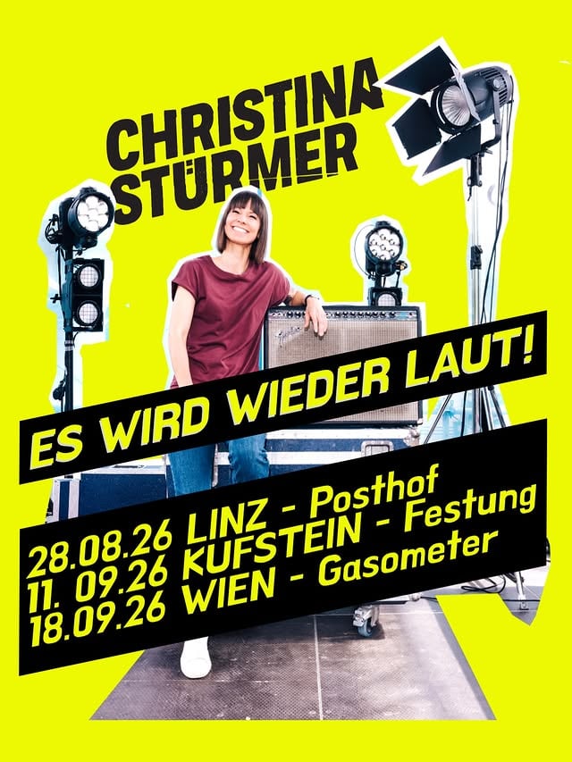 ES WIRD WIEDER LAUT !!!Weil in Wien schon mehr als die Hälfte aller Tickets weg sind 🤯 haben wir uns entschieden 2026 noch ein paar weitere ausgewählte Shows zu spielen.Ich würd mich riesig freuen, wenn ihr dabei seid:📍 28. August – Linz 📍 11. September – Kufstein📍 18. September – WienSchnell sein lohnt sich! 😎Holt euch eure Tickets und lasst uns gemeinsam wieder richtig laut feiern!Link in Bio by @stuermerchristina
