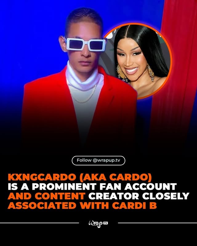 KxngCardo (also known as Cardo) is a prominent fan account and content creator closely associated with CardiB. He is widely recognized within the“BardiGang” (Cardi B’s fan base) for providing real-time updates, exclusive clips, and viral social media coverage of the rapper’s career and personal life. eWhile they are not creative collaborators in a musical sense, their relationship is characterized by a strong online connection:KxngCardo is a leading source for news regarding Cardi B’s latest ventures, such as her 2026 album “AM I THE DRAMA?” and her public appearances at New England Patriots games.Cardi B frequently interacts with his posts on platforms like Threads and Instagram, often liking or commenting on his content, which has solidified his status as a key figure in her digital communityKeep an eye on @cardib_shaderoom @wrapup.tv by @kxngcardo_