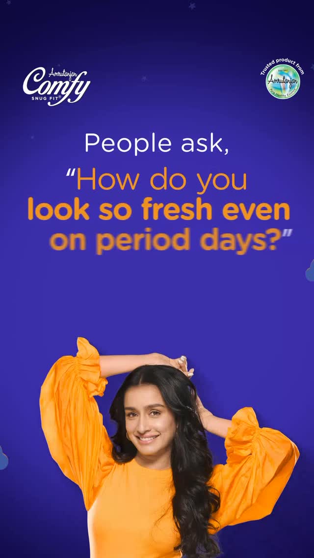 Sleep worry-free through the night 🌙With the all new Comfy Slimfit XXL Night Pads, get longer coverage, better absorption, anti-bacterial protection and all-night comfort you can trust.Because peaceful sleep should never be compromised. 💙#ComfyPads #Slimfit #NightTimeComfort #PeriodConfidence #SleepEasy ComfortThatCares NightPads AmrutanjanComfy by @shraddhakapoor