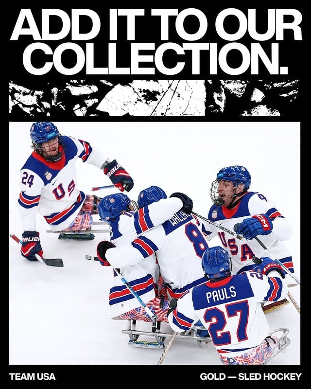 @teamusa sled hockey nets yet another gold for their 5th straight and 6th overall.#Paralympics #MilanoCortina2026