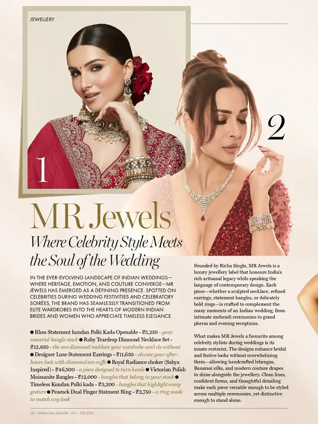 In the ever-evolving landscape of indian weddings-where heritage, emotion, and couture converge-mr jewels has emerged as a defining presence. spotted on celebrities during wedding festivities and celebratory soirées, the brand has seamlessly transitioned from eute wardrobes into the hearts of modern indian brides and women who appreciate timeless elegance⭐💫@farvi_wadhwa @mrjewels100#mbmagzine #weddingjwellery #jwels#bridalmakeup #bridalmakeup by @mrjewels100