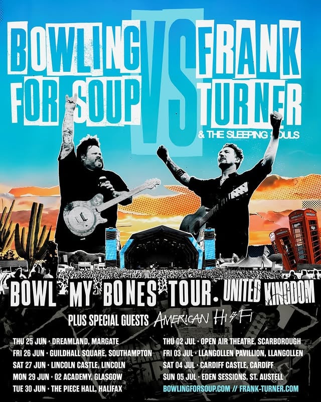 Holy cow! The legendary @americanhifiofficial are joining me, @_sleepingsouls & @bfs_official in the UK this summer. Don’t sleep on your tickets! by @frankturner