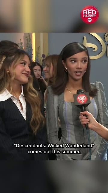Malia Baker and Liamani Segura may have a secret... 
 
"Descendants: Wicked Wonderland" is coming this summer to Disney+ and Disney Channel.

#DisneyUpfront #Descendants