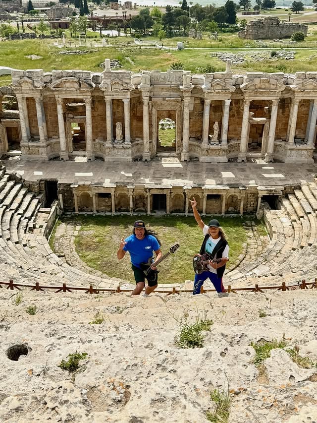 Gathering some excellent inspiration 🎶 with @robtrujillo at the ancient Greco-Roman city of Hierapolis. #Hierapolis #metallicafamily by @kirkhammett