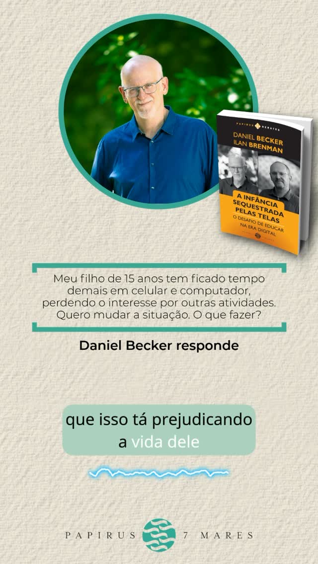 Seu filho passa tempo demais nas telas?O conteúdo desse áudio foi divulgado originalmente na newsletter Meus Filhos, Minhas Regras?, do jornal O Globo, que responde a dúvidas de pais, mães e cuidadores todas as semanas. No dia 23 de abril, o pediatra Daniel Becker e o escritor Ilan Brenman responderam a perguntas sobre o uso de tecnologia, que é justamente o tema do novo livro da dupla: “A infância sequestrada pelas telas: O desafio de educar na era digital”, pela Papirus.Quer ajudar seu filho a se desconectar e resgatar o interesse por outras atividades? Semanalmente, postaremos os áudios com as respostas dos autores, na íntegra. by @pediatriaintegralbr