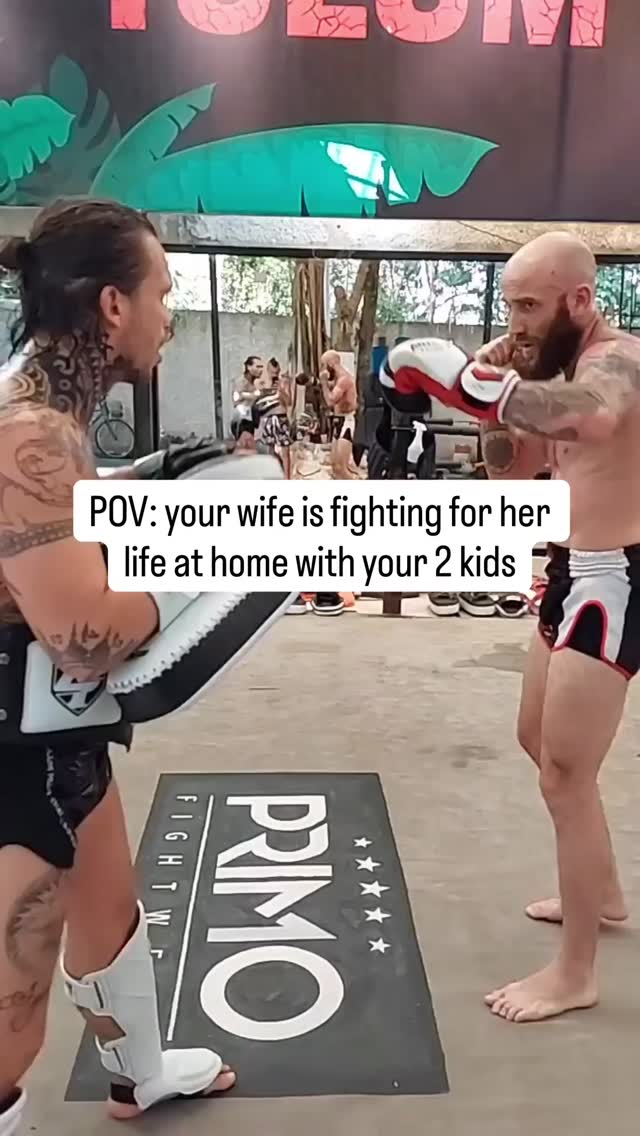 Sent this to my wife. She didn't laugh...That's how I knew it was good.Tag the dad who's "just going to the gym for an hour" four times this week. by @themuaythaiguy
