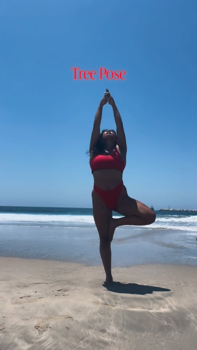 the root chakra sits at the base of your spine and governs your sense of stability and safety. when it’s open you feel grounded and secure. when it’s closed you feel like you’re about to absolutely lose your shit lol — everything feels unstable and out of control.to start opening it, practice these three poses:♦️ tree pose♦️ chair pose♦️ child’s posefull yoga classes to find your groundedness at thedivineflowlab.com 🤍 by @shainapriya_