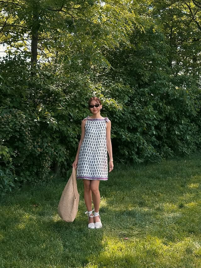 Living in my @jcrew daisy scarf dress 🤍 a must have this summer #jcrewpartner by @itsyuyann