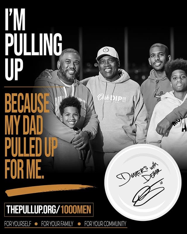 My dad pulled up for me.Now I’m pulling up for the next generation.Joining @demar_derozan this Mental Health Awareness Month. 10,000 men committing to show up — for ourselves, our families, and our communities.Comment “PULL UP” if someone showed up for you. Link in bio to pull up for someone else. Thepullup.org/10000men#ThePullUp #MentalHealthAwarenessMonth #DinnersWithDeMar by @cp3