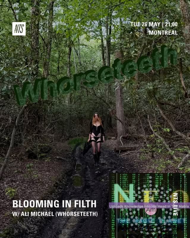 @ali_michael aka @whorseteeth is taking over Blooming In Filth tonight 9PM ET NTS2 💿 An experimental/maximalist mix of unreleased tracks and some of Ali's favorite songs ⋆˚꩜.ᐟ Tune in 🎧 💻 by @ali_michael