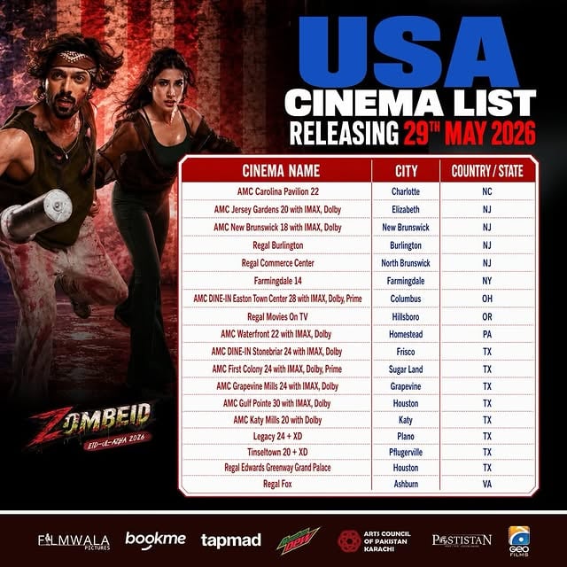 🇺🇸 America… the outbreak begins May 29.Pakistan’s FIRST zombie thriller is arriving in cinemas across the USA with chaos, action, survival, romance, and madness on the big screen.This Eid… it’s time to decide:🩸 Sacrifice or Survive?#ZOMBEID #ZombeidUSA #PakistanFirstZombieThriller #FahadMustafa #MehwishHayat by @mustafafahad26