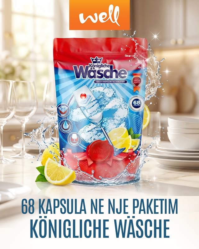 68 kapsula ne nje paketim te vetem Königliche Wäsche.▫️Formula efikase, jep rezultate profesionale ne cdo larje te eneve.▫️Kapsulat heqin lehtesisht yndyren dhe papastertite e forta, duke I lene enet me shkelqim.▫️Veprojne fuqishem edhe ne temperatura te uleta.▫️Me vetem nje kapsule enet do te shkelqejne ne cdo kohe.#koniglichewasche#new#well#wellalbania#beautyandcare by @wellalbania