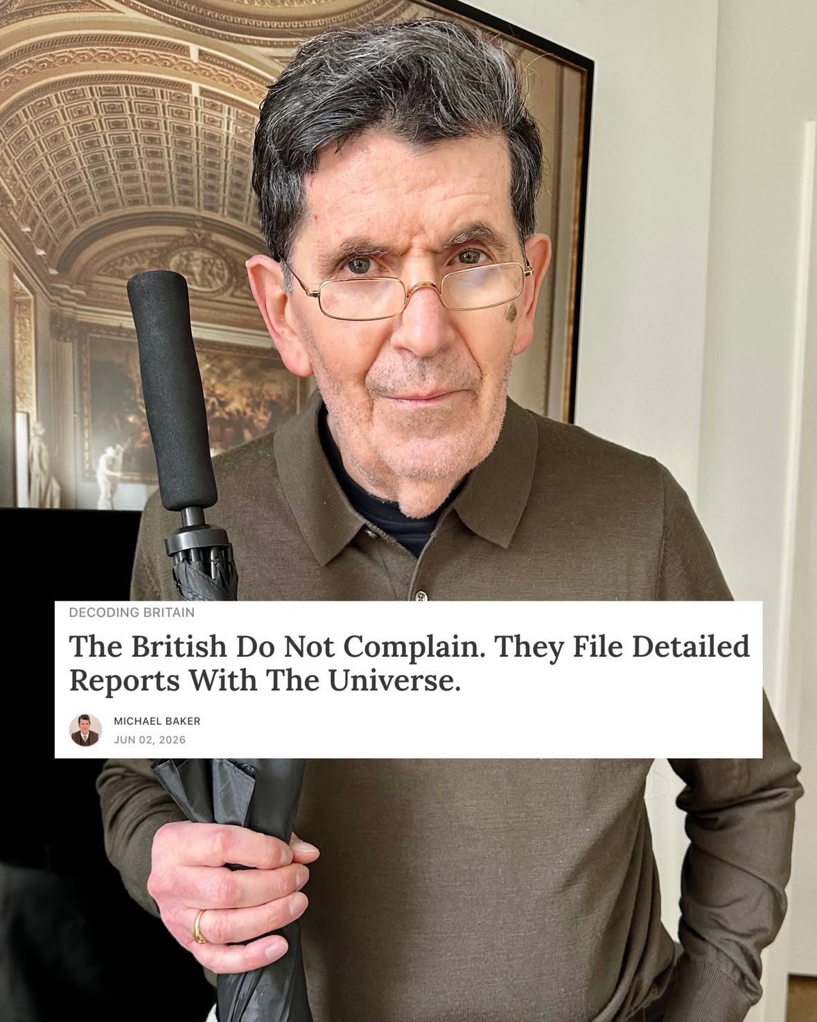 Comment “COMPLAIN” and I’ll send you the full article 👀 This music’s rather beautiful, by the way, isn’t it?

#complain #british #article #newsletter #culture