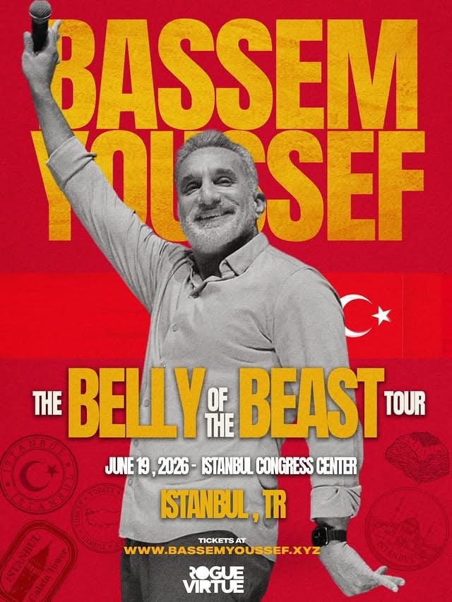 Istanbul, are you ready? 👀@bassem is bringing The Belly of the Beast Tour to the city for one night only.📅 June 19, 2026📍 Istanbul Congress Center**The show is in English🎟️ Secure your seat before they’re gone. by @bassem