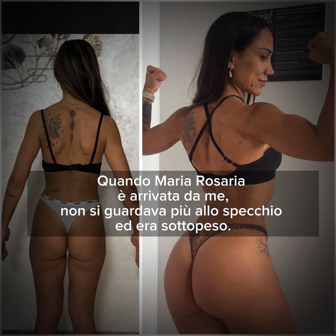 Ci sono delle donne che arrivano da me senza più riuscire a guardarsi.

Maria Rosaria era una di loro. Portava addosso una ferita che le aveva spento tutto, e dentro quella voce che sussurra “forse non valgo abbastanza”.

Non abbiamo iniziato dal peso. Abbiamo iniziato da lei.

Perché nel momento in cui torni a credere in quello che sei, il corpo non fa altro che seguirti.

Quello che vedete non è una trasformazione estetica. È una donna che si è ripresa la sua vita.

Lei non ha cambiato solo il suo corpo …
Si è ritrovata.

E ritrovarsi è qualcosa che è alla portata di tutte❤️