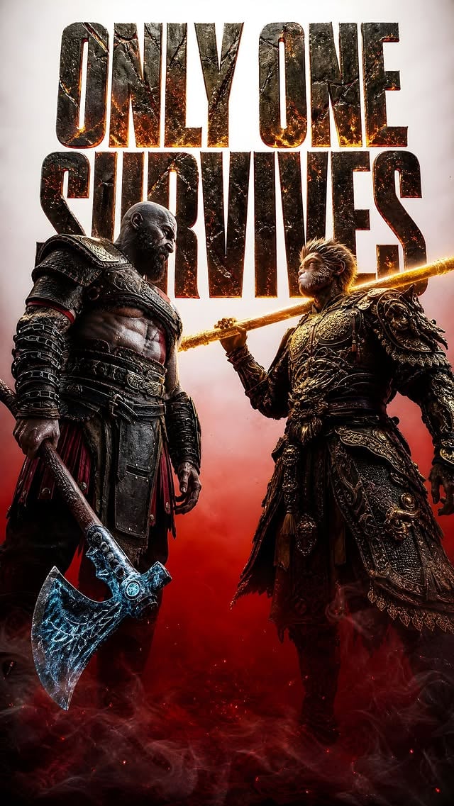 ⚔️ Kratos 🆚 Sun Wukong 🔥⚡Not just warriors… two unstoppable forces born from rebellion. 🌑One fights with rage. The other fights with chaos.Discipline vs unpredictability. 🩸🐒Brutality vs mythological madness.Kratos — wrath forged through suffering ⚔️Wukong — power unleashed without limits 🔥One conquered gods through pain.The other mocked heaven itself. ⚡Every clash feels world-ending. Every strike feels legendary. 🌪️This isn’t a battle for victory… this is dominance colliding with freedom.This frame? Pure mythological destruction. Fire, shadows, impact — all intentional. 🎨✨Not just fan art… this is two legends rewriting war itself.🎨 Inspired by God of War and the mythological energy of Sun Wukong / Black Myth: Wukong.📲 Full view → zoom in. Details hit like a final boss battle 👀🔥⚡ Follow @legacyin.focus for AI cinematic × character visuals that actually hit.Fan art created for showcase and entertainment purposes only. All rights belong to their respective owners.Made with @openart_ai 💫#legacyinfocus #legacyin.focus #kratos #sunwukong #blackmythwukong #godofwar #mythology #gamingart #playstation #ghostofsparta #monkeyking #fanart #digitalart #aiart #aiartist #cinematicart #darkaesthetic #explorepage #instaart by @legacyin.focus