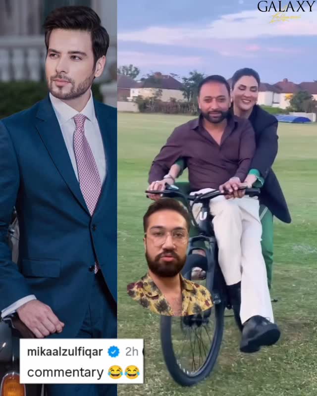 Mikaal Zulfiqar finds commentary on Fiza Ali & Ejaz Khan’s cycling video amusing as it expresses concern for Ejaz’s wellbeing & says he seems trapped making content with his wife 🤣 #MikaalZulfiqar #FizaAli #EjazKhan (📸: @oyealianjum)