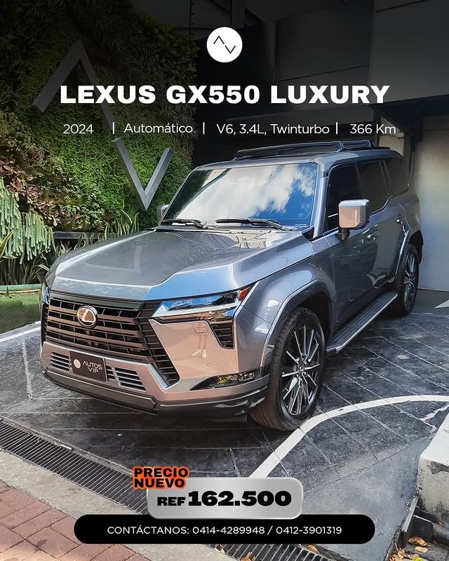 ¡Precio nuevo!➡️ Lexus GX550 Luxury 2024 - REF 162.500 ✅ Disponible en #AutosVIPEsta #GX550 Luxury es la unidad ideal para quienes buscan los acabados más sofisticados de la ingeniería #Lexus, tecnología avanzada de última generación y una presencia impecable de especificación americana.✔️ Motor: V6 3.4L Twin-Turbo ⚙️ Transmisión: Automático ⛽ Combustible: Gasolina 🎨 Color: Gris 🌎 Procedencia: Estados Unidos📲 Escríbenos por DM o WhatsApp (0414-4289948 / 0412-3901319) para más información.#ElevaTusExpectativas#AVIPLEXUS by @autosvip