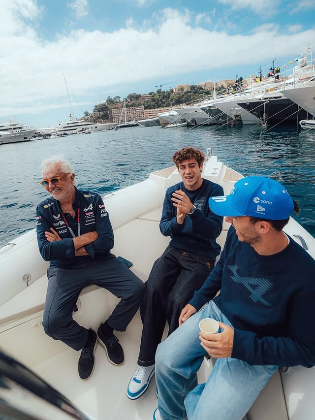 Arriving to the Monaco GP with Pierre and Franco this morning 🇲🇨