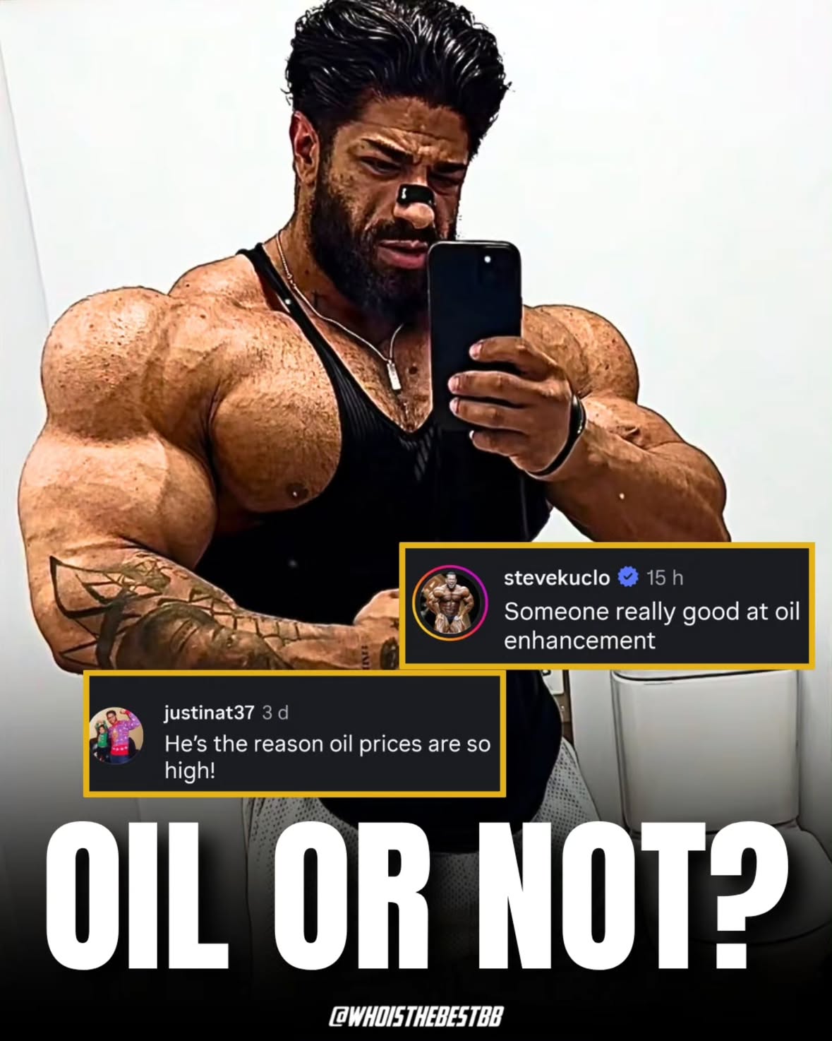 @joaquingalan7 's response to the accusations of oil use in his arms & shoulders

@pomps.place "WHO10" 🧬
@prohestia_ "WHO10" 🏷️
@gym_pin "WHO10" 🏋🏻
@prozis @prozisespana "WHO"💊

#WHOISTHEBESTBB #arms #delts #bodybuilding #culturismoespañol