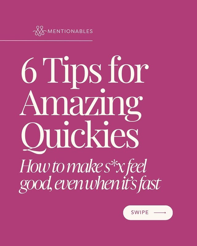 With the right energy and a little intention, quick moments can still be exciting, bonding, and satisfying for both of you. 🔥 by @mentionables