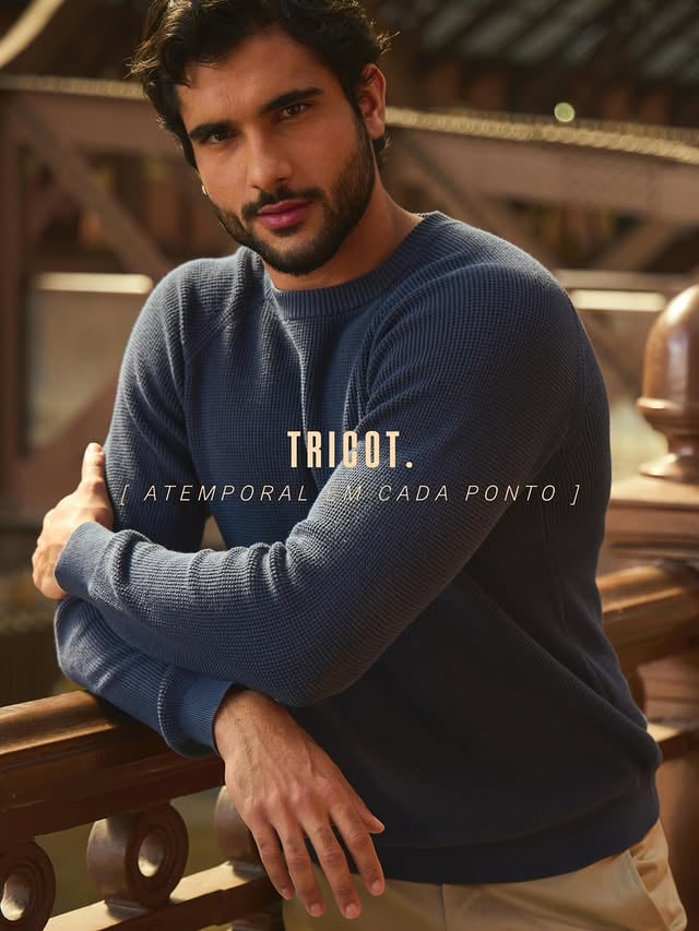 Textura que aquece. Estilo que permanece. 💙🧶🪡🧵🤎#colliman #vértice #outonoinverno #newcollection #modamasculina by @usecolliman