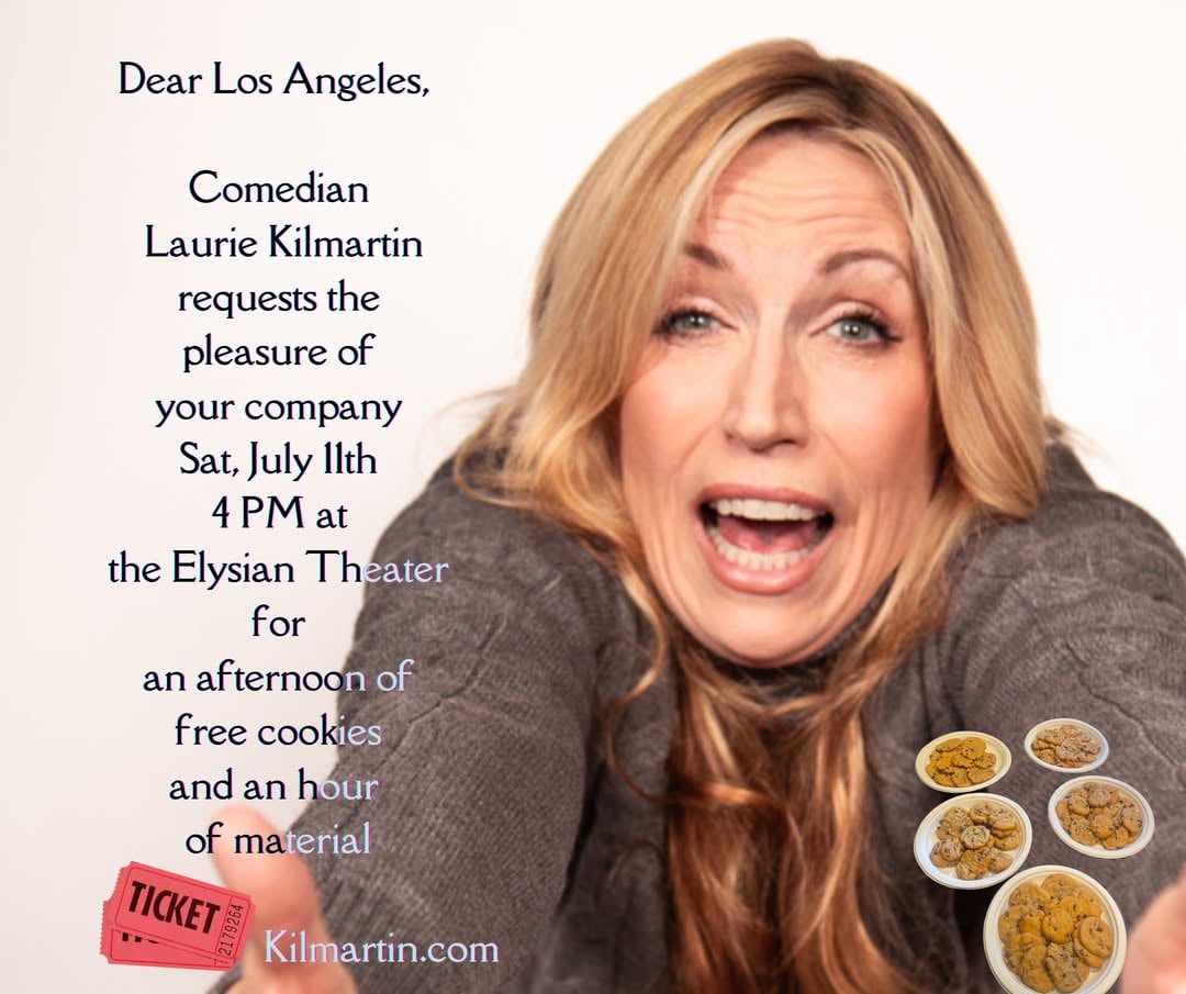 My last LA hour before I head to London’s @sohotheatre Cookies are freshly baked on Sat AM. (Actual photo on May’s comedy cookies). Hope to see you at the @elysiantheater July 11! #comedy #jokes #standup by @anylaurie16