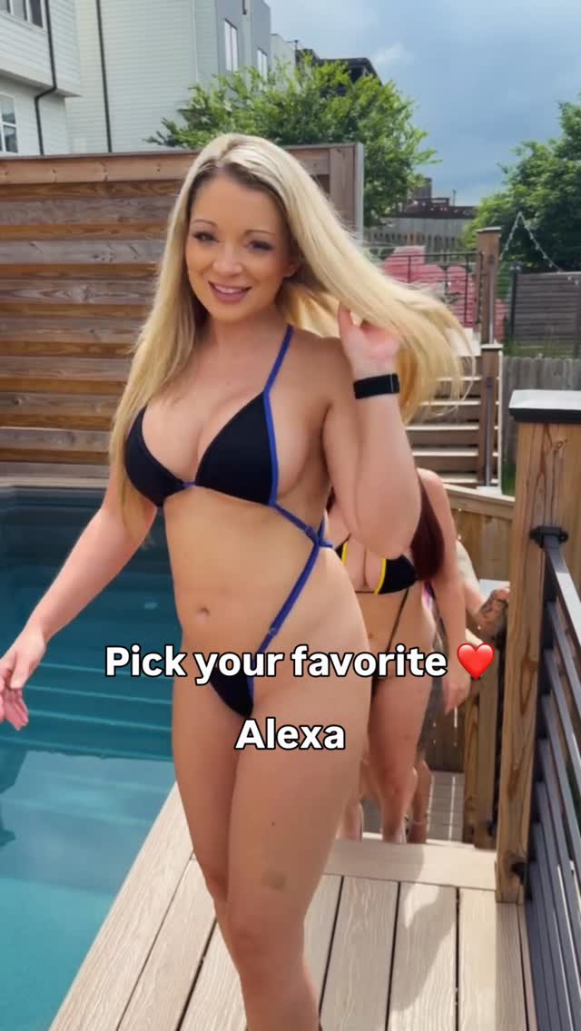 Pick your favorite one ☝️ bikinis by @slingitbikinis @that_blonde_wife @campwithkayla @alexaleighhw1