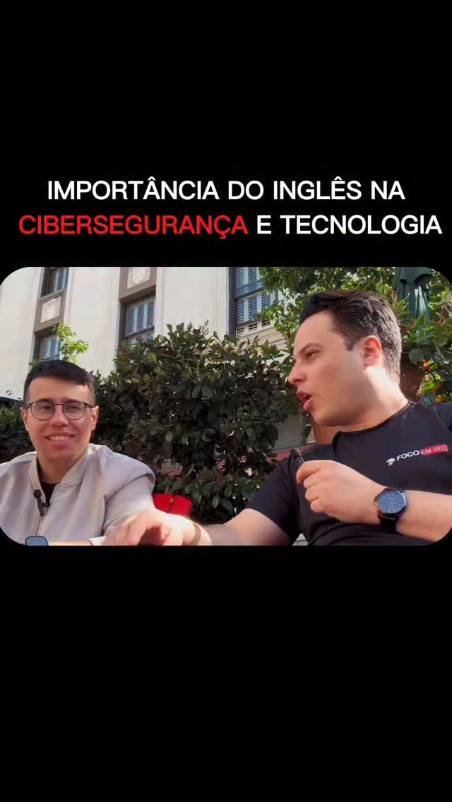 Você acha que inglês é importante na área de Cyber? Conseguiu compreender quantos % sem ler legenda 👀Bati um papo super produtivo com CEO da CyberX o David que nos deu insights extraordinários sobre importância do inglês na área de Cyber by @focoemsec