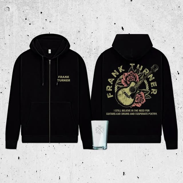 Let’s try this again. Tomorrow is the 15th anniversary of England Keep My bones, which is lovely and a bit nuts. To celebrate we have a couple of new merch items (pint glass and hoody). Available now on my webstore. Link in profile / stories. by @frankturner