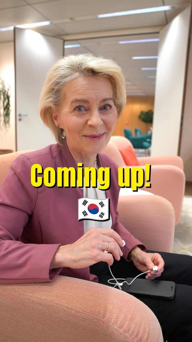🇰🇷 @blackpinkofficial in the area… and all our friends from the Republic of Korea!

This Wednesday, Brussels hosts the 🇪🇺🇰🇷 Summit.

@antoniocosta.euco and I will receive President @2_jaemyung to discuss our unique and thriving partnership.

On the menu: trade, investment, defence and security, digital technologies, energy and research.

So mark your calendar 🗓️ and see you Wednesday !