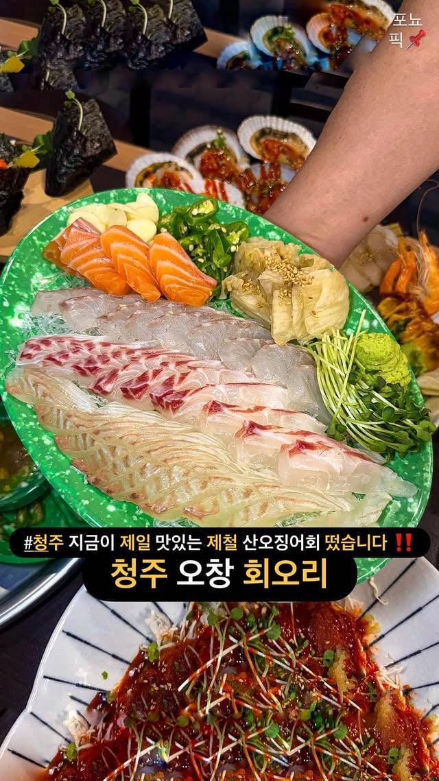 청주 지금이 제일 맛있는 제철 산오징어회 떴습니다 ‼️회 하나만 시켜도 거대한 해산물 한상이 나오는 미친 곳#회오리여러분들 청주에도 드디어 제철 산오징어회 기가막히는 곳 떴습니다 !!! 주문즉시 수족관에서 잡아 싱싱한 오징어회가 단맛이 기가막혀서 소주 술술 땡기는데 여기가 회 하나만 시켜도 거대한 해산물 한상이 통째로 나오는 것도 대박이고 스끼다시 하나하나 다 맛있어서 웬만한 횟집들 저리가라입니다 ,, 관자랑 가리비 , 전복 등 구성 기가 막히게 나오는 해산물모둠도 소주 부시기 딱이고 야장st 테라스 테이블에서 먹으면 술맛이 배로 되니까 강추드립니다 !+✅ @@ 이번주에 해산물 부시러 ㄱㄱ? 📌 팔로우하시고 대전 , 청주 , 세종 찐맛집 정보 얻어가세요 @ponyopick ✨▪️< 회오리 오창점 >◾️충북 청주시 청원구 오창읍 양청리 792-1▪️매일 17:00 ~ 02:00 금토 ~ 03:00▪️< 회오리 청주율량점 >◾️충북 청주시 청원구 율량동 2030▪️매일 17:00 ~ 03:00 금토 ~ 04:00#청주해산물 #오창해산물 #청주횟집 #오창횟집 by @ponyopick