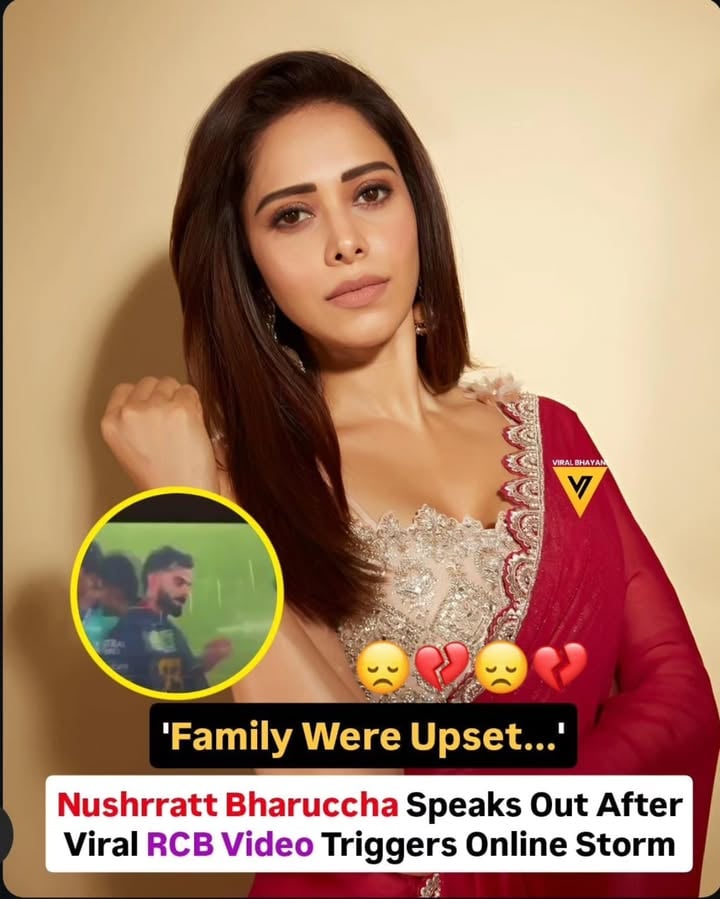 Actress Nushrratt Bharuccha has finally addressed the controversy surrounding her viral RCB celebration video, revealing that the online backlash left her feeling "attacked." The actress clarified that the sound heard in the background was actually a puppy crying and not what many social media users assumed.

Speaking about the incident, Nushrratt expressed her frustration over how quickly misinformation spreads online, saying, "There's a strange helplessness in seeing a lie move quicker." Her statement sheds light on the challenges public figures face when viral clips are taken out of context, sparking widespread speculation and criticism.

The actress's clarification has reignited conversations about responsible social media consumption and the impact of online narratives on individuals.😔💔