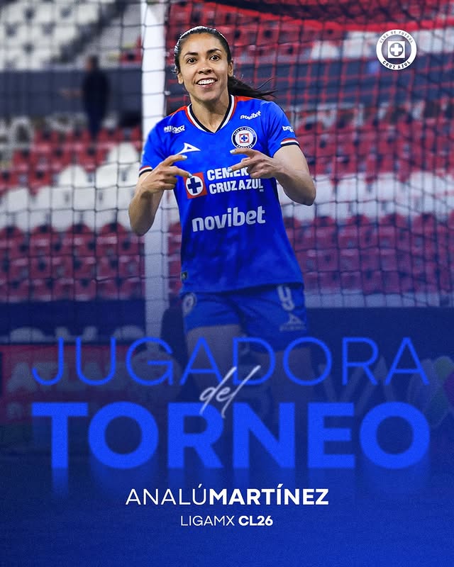 Por segunda ocasión de manera consecutiva nuestra @analu_m es la jugadora del torneo en la Liga MX Femenil y no podemos estar más orgullosos de todo el trabajo, esfuerzo y dedicación 🥹🚂 ¡Orgullo Celeste! by @cruzazulfemenil