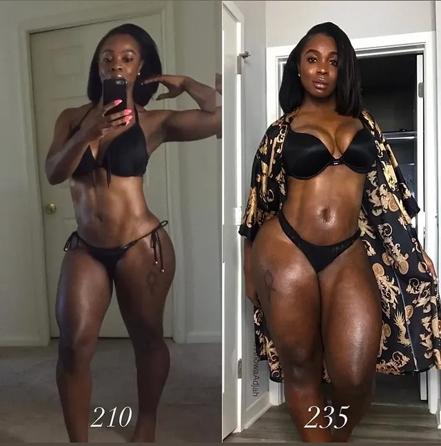 #transformation AT BOTH WEIGHTS I was in Top Shape, AT BOTH WEIGHTS my twins were already born via c-section, AT BOTH WEIGHTS I was recovering from surgery. Left Pic: Umbilical Hernia Repair. Right Pic: Robotic Myomectomy( Fibroid Removal Procedure). I had 2 different goals in each pic! Left pic: Lean and Sculpted Abs. Right pic: RECOVER and get down to 225. When you treat with care your body will be good to you. I’m one of those trainers that understand obstacles. I’ve gained weight, had Fibroids SEVERAL times, Diastasis Recti from carrying twins and a C-Section! TRANSFORMING IS WHAT I DO! Follow @anowaadjah✔️Detox✔️Nutrition Guide✔️All Fitness Levels Welcome!✔️Diastasis-Recti Friendly✔️Live Workouts ✔️Workouts are recorded and can be done at any time #weightlosstransformation #fibroids #fitnessjourney by @workoutwomenss