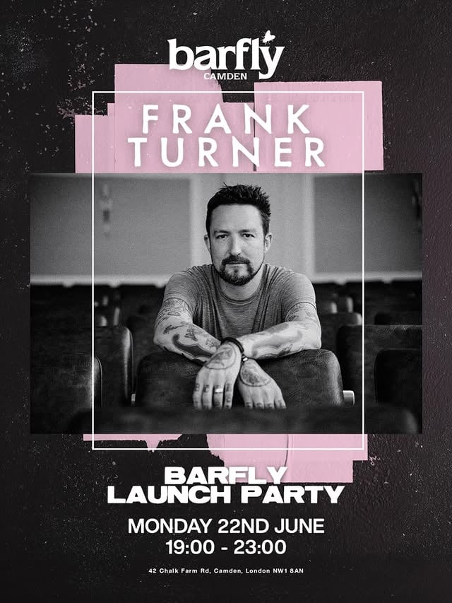 London friends, this is not a drill. The @barflycamden is a very special place for me. Million Dead’s first ever show, my first sold out show, where we recorded “The Ballad Of Me & My Friends”, and so many more wild and beautiful nights. It’s gone through some changes in recent years but I’m over the moon to say that it’s turning back into the Barfly again this summer. So of course I’ll be there for a very special launch show. There’s a link to sign up to get (obviously very limited) tickets in my stories. See you there. by @frankturner
