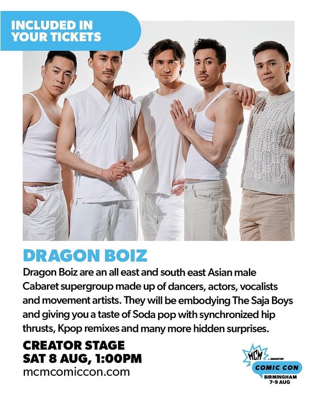 See Dragon Boiz at MCM Birmingham! ✨📍 Creator Stage🗓️ Sat 8 Aug⏰ 1:00pm✨ Included in ticketsBuy MCM tickets (link in bio) by @mcmcomiccon