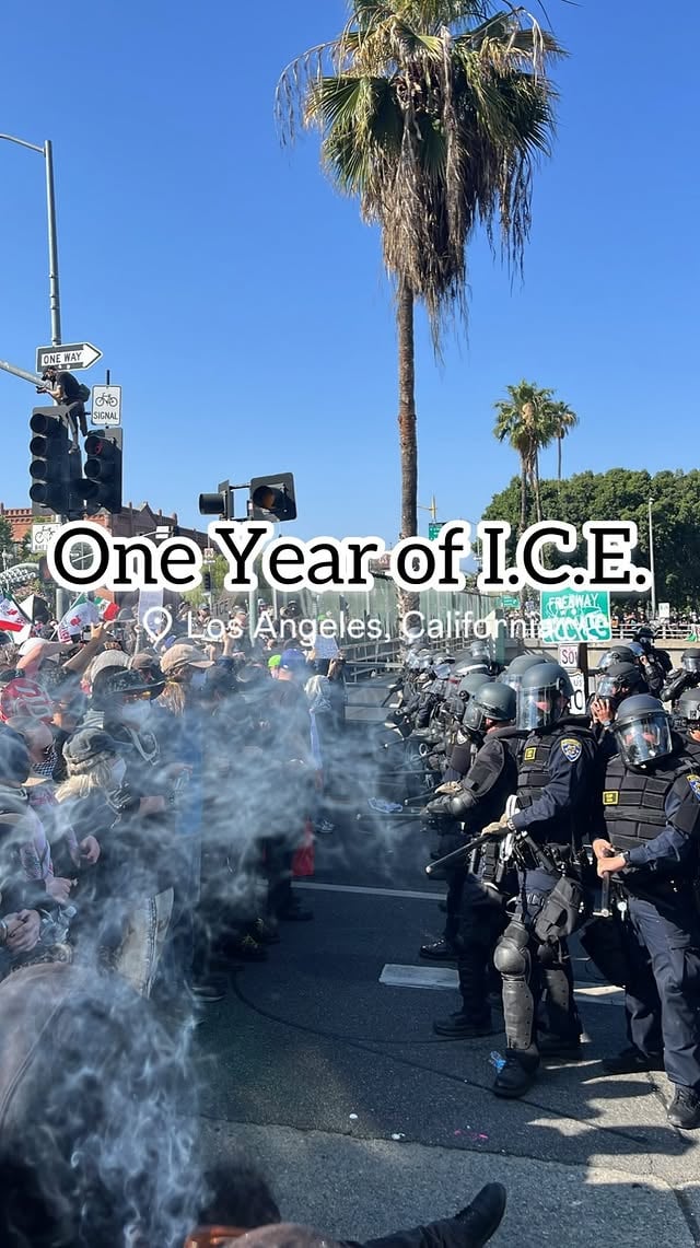 It has been one year of I.C.E. in Los Angeles. June 2025 marked the birth of a critical protest movement to protect our democracy and our immigrant neighbors.I spoke with activists, organizers, and journalists about their experience last year and how the LAPD and federal agencies have responded since.It is vital to amplify the voices who speak loudly and without fear. They continue to show up and shed light on the injustices happening in Los Angeles and within the detention centers. The people featured in this video reflect a small fraction of the huge effort to bring light on the inhumane treatment of our immigrant community in LA.Thank you to everyone who spoke with me on Saturday, June 6th, 2026. I continue to learn from your bravery and wisdom.@that.vvitch @plasticjesus @catielaffoon @raeforla ...#iceoutofla #laprotest #firstamendment #losangeles #protest by @ice_out_ofla