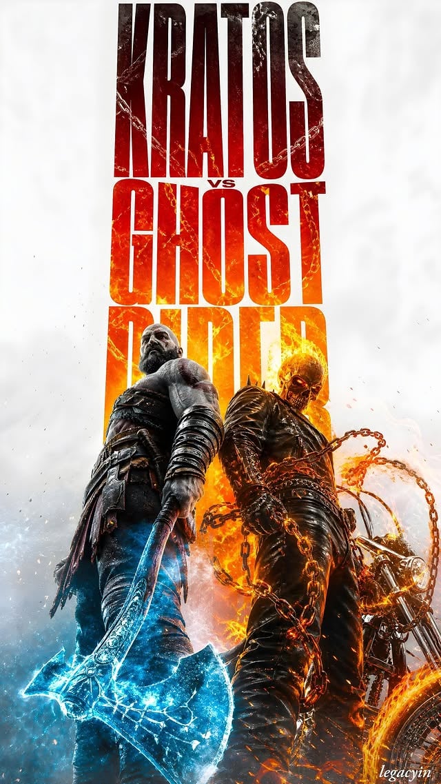 ⚔️ Kratos 🆚 Ghost Rider 🔥💀Not just warriors… two living punishments unleashed. 🌑One burns with rage. The other burns with judgment.Godly wrath vs hellfire vengeance. ⚡Pain made them monsters… survival made them legends.Kratos — fury forged through loss ⚔️Ghost Rider — vengeance chained in flames 🔥One killed gods with his bare hands.The other drags souls straight through hell. 💀No mercy. No fear. Only destruction. 🩸When these two collide… even darkness steps back.This frame? Pure infernal chaos. Fire, ash, rage — all intentional. 🎨✨Not just fan art… this is wrath meeting damnation.🎨 Inspired by God of War and Ghost Rider’s iconic hellfire mythology.📲 Full view → zoom in. Details hit like apocalypse 👀🔥⚡ Follow @legacyin.focus for AI cinematic × character visuals that actually hit.Fan art created for showcase and entertainment purposes only. All rights belong to their respective owners.#legacyinfocus #legacyin.focus #kratos #ghostrider #godofwar #marvel #ghostofsparta #hellfire #gamingart #supernatural #fanart #digitalart #aiart #aiartist #cinematicart #darkaesthetic #explorepage #instaart by @legacyin.focus