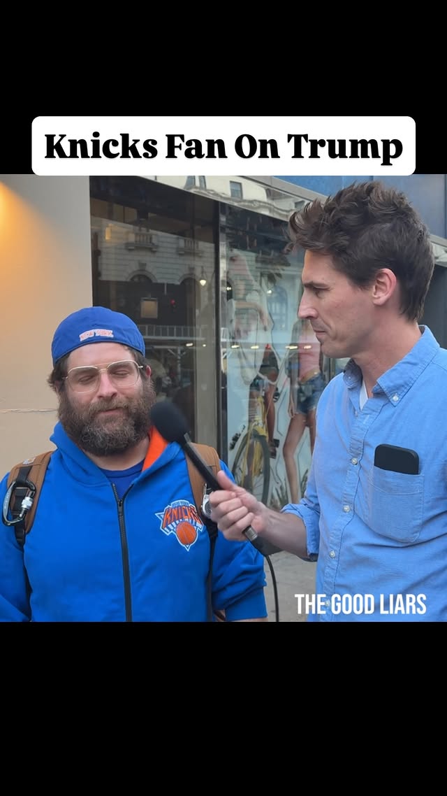 Talking to a Knicks fan about Donald Trump’s visit to Madison Square Garden for Game 3.