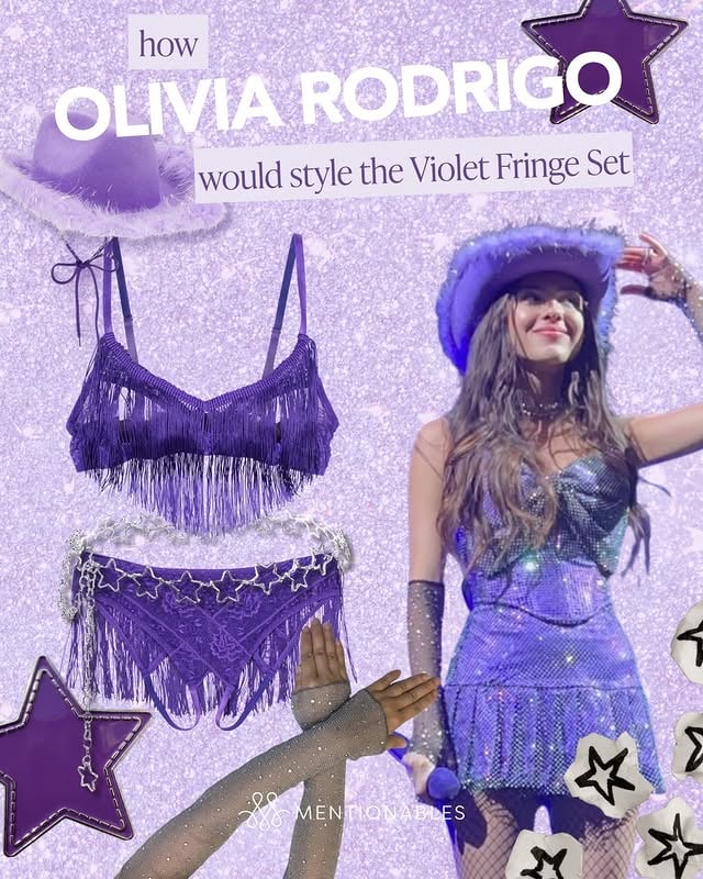 Here's how we think these iconic showgirls would style our Fringe Set in Violet! ✨👯‍♀️🪩 Which look would you wear in the bedroom? 💜 by @mentionables